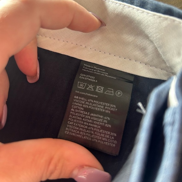 H&M navy men’s dress pants, slim fit, straight leg, size US 34R - Picture 3 of 7